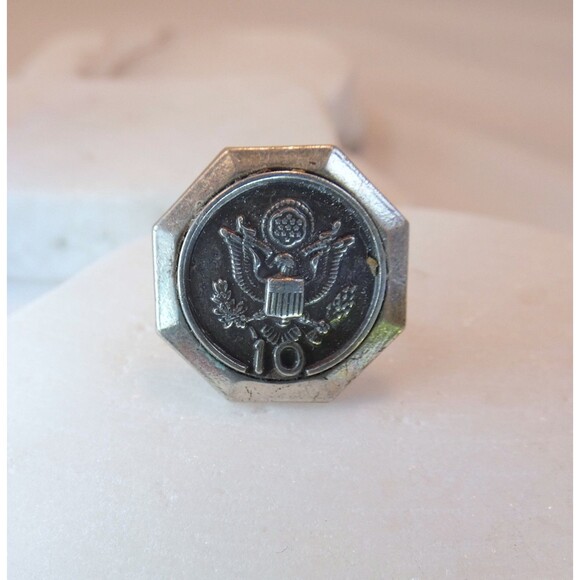 U.S. ARMY MILITARY 10 Years Service Sterling Silver Lapel Pin - Picture 3 of 4